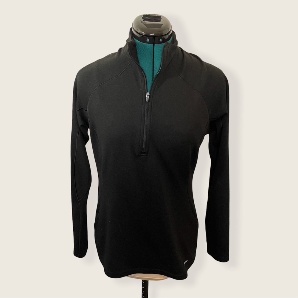 Patagonia 1/4 Zip Pull Over Black Long Sleeve Top, Size Small